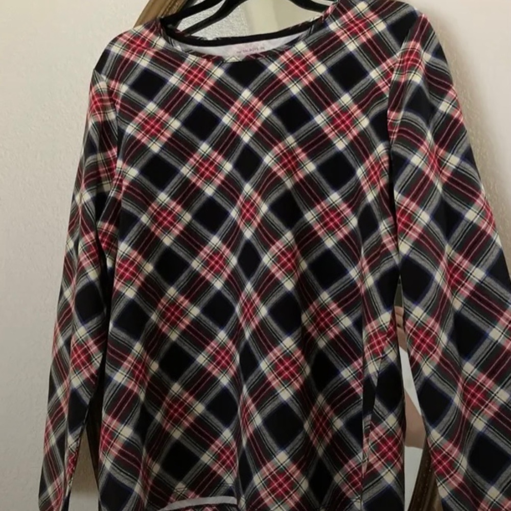 Long Sleeve Plaid Print Talbots NWT XL Petite